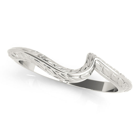 Women’s Vintage Pattern Curved Wedding Band