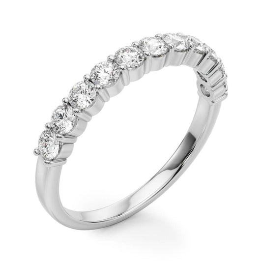 Simple Straight Diamond Wedding Band for women White Gold Side View
