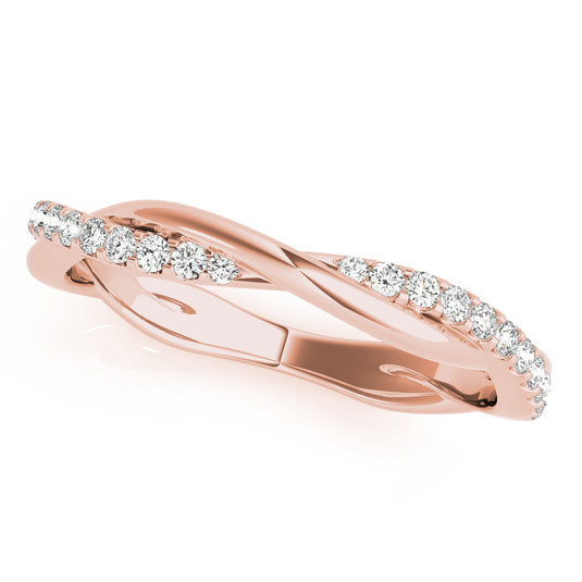 Latest Design Round Diamond Twisted Wedding Band