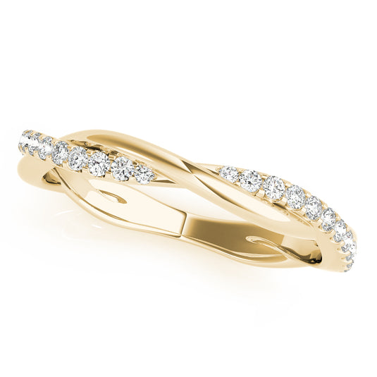 Latest Design Round Diamond Twisted Wedding Band