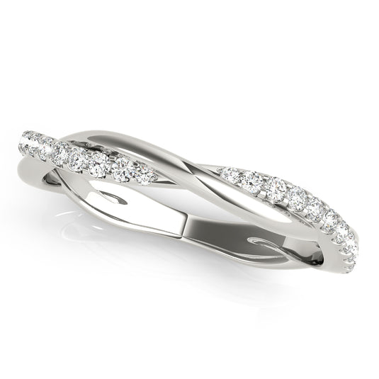 Latest Design Round Diamond Twisted Wedding Band
