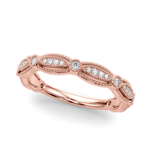Stackable Diamond Women’s Wedding Band Rose Gold