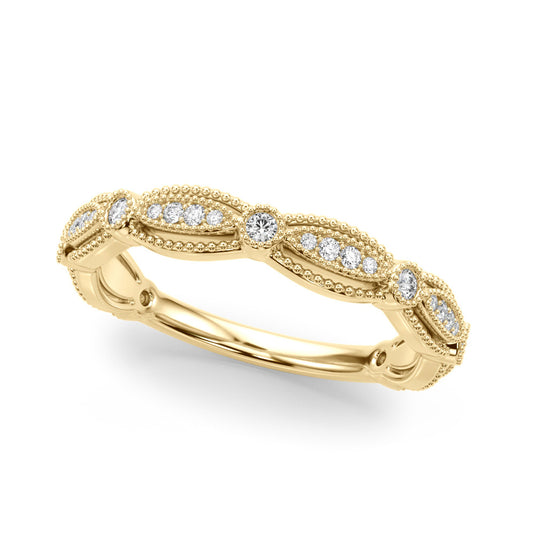 Stackable Diamond Women’s Wedding Band Yellow Gold