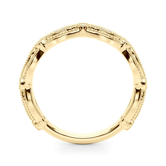 Stackable Diamond Women’s Wedding Band Yellow Gold Top View