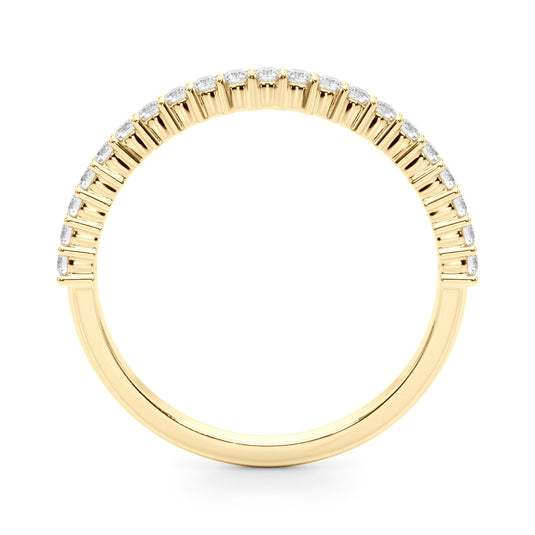 Prong Set Women’s Wedding Band Yellow Gold Top View