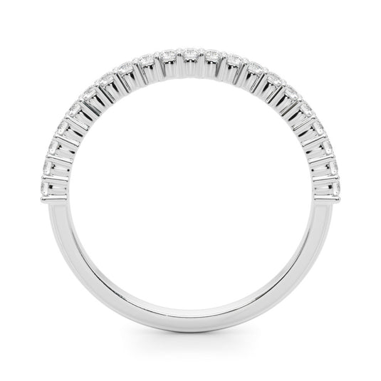 Prong Set Women’s Wedding Band White Gold Top View