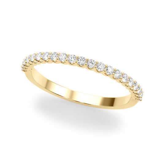 Prong Set Round Diamond Wedding Band Yellow Gold