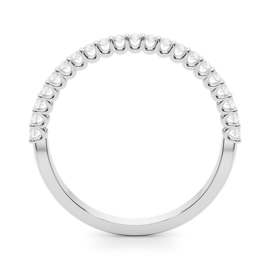 Prong Set Round Diamond Wedding Band White Gold Top View