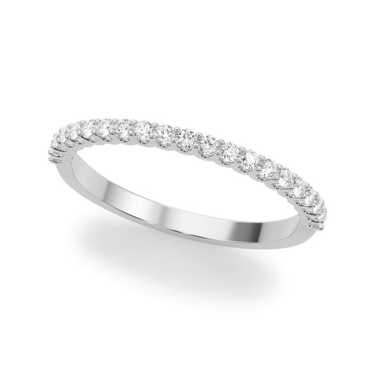 Prong Set Round Diamond Wedding Band White Gold