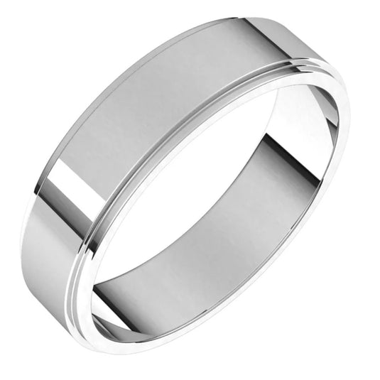 Stepped Edge Standard Fit Flat Band for Women