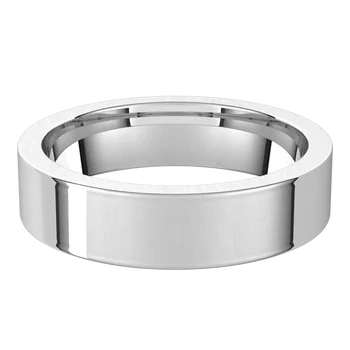Women’s Comfort Fit Classic Wedding Band White Gold Side View