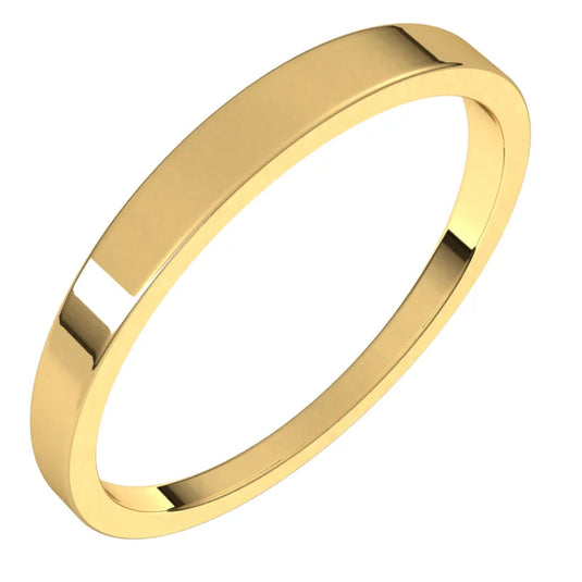 Standard Fit Women’s Flat Tapered Wedding Band Yellow Gold