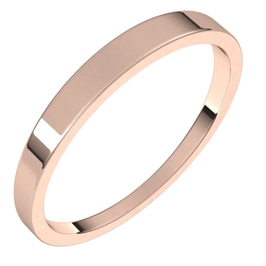 Standard Fit Women’s Flat Tapered Wedding Band Rose Gold Side Gold