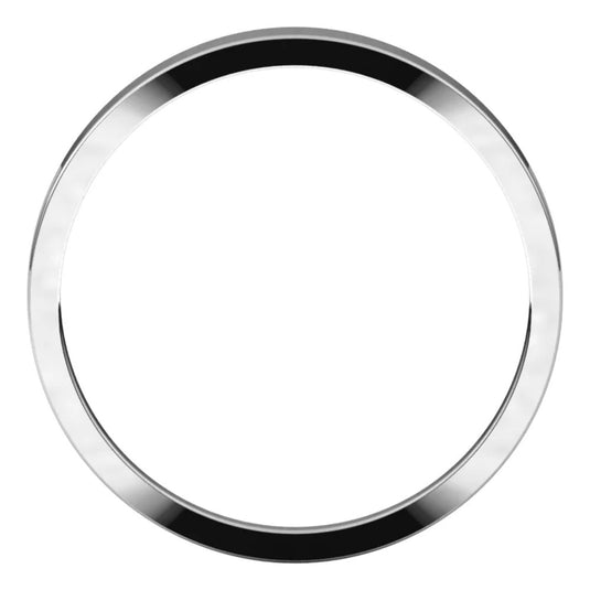 Standard Fit Women’s Flat Tapered Wedding Band White Gold Top Gold