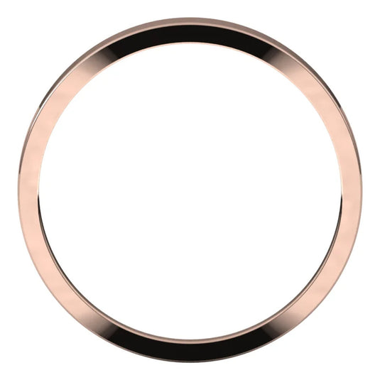 Standard Fit Women’s Flat Tapered Wedding Band Rose Gold Perspective Gold