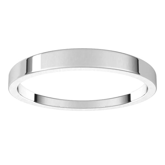 Standard Fit Women’s Flat Tapered Wedding Band White Gold Side Gold