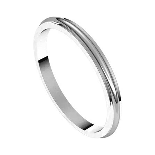 Standard Weight Women’s Half Round Band White Gold