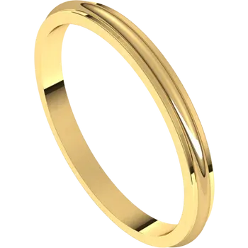 Standard Weight Women’s Half Round Band Yellow Gold