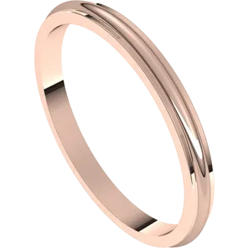 Standard Weight Women’s Half Round Band Rose Gold
