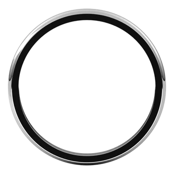 Standard Weight Women’s Half Round Band White Gold Top View