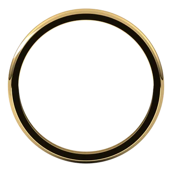 Standard Weight Women’s Half Round Band Yellow Gold Top View