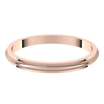 Standard Weight Women’s Half Round Band Rose Gold Side View