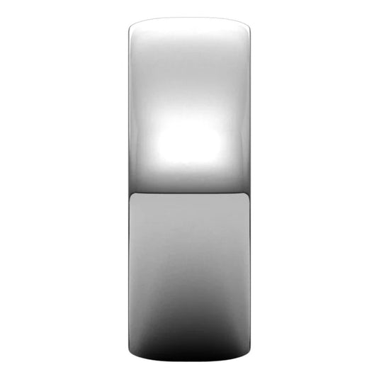 Half Round Wedding Band for Women White Gold Perspective View