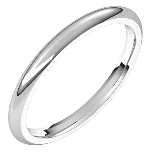 Women’s Half Round Classic Wedding Band White Gold