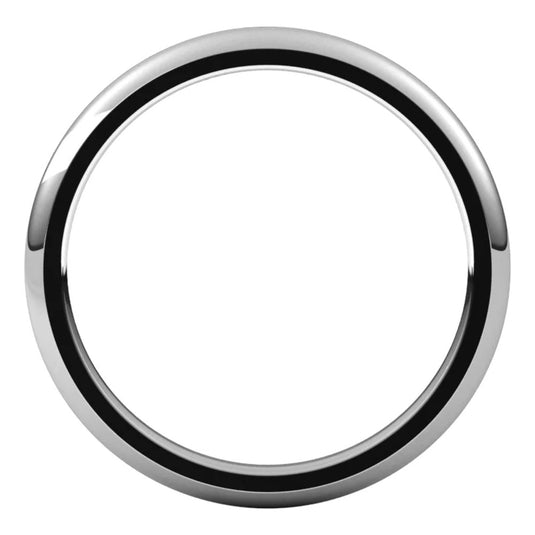 Women’s Half Round Classic Wedding Band White Gold Top View