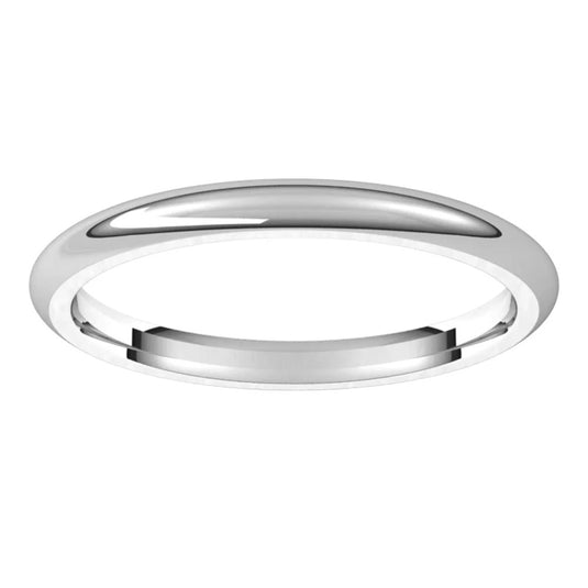 Women’s Half Round Classic Wedding Band White Gold Side View