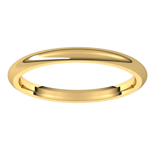 Women’s Half Round Classic Wedding Band Yellow Gold Perspective View