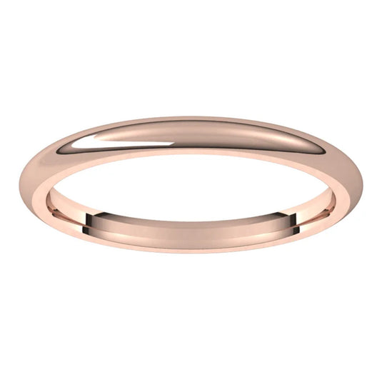 Women’s Half Round Classic Wedding Band Rose Gold Side View