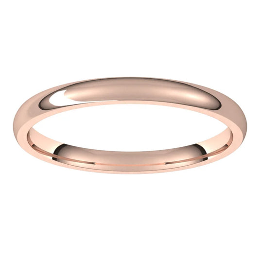 Lightweight Comfort Fit Half Round Band Rose Gold Side View