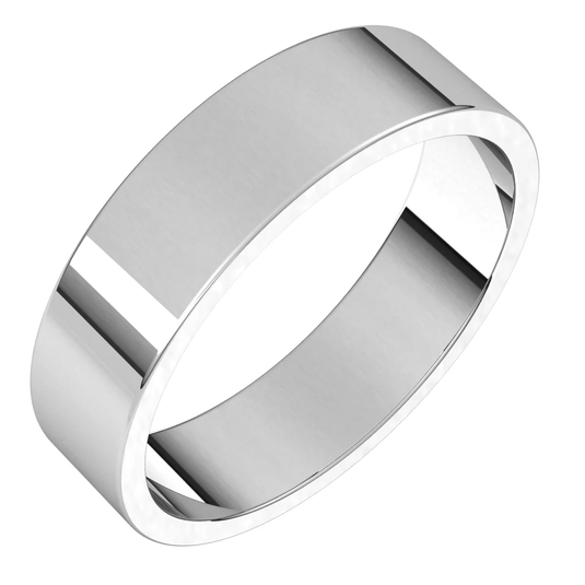 Feminine Flat Wedding Band White Gold