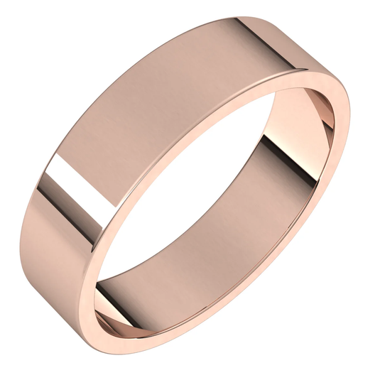 Feminine Flat Wedding Band Rose Gold