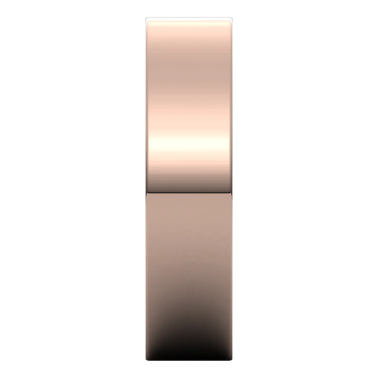Feminine Flat Wedding Band Rose Gold Perspective View