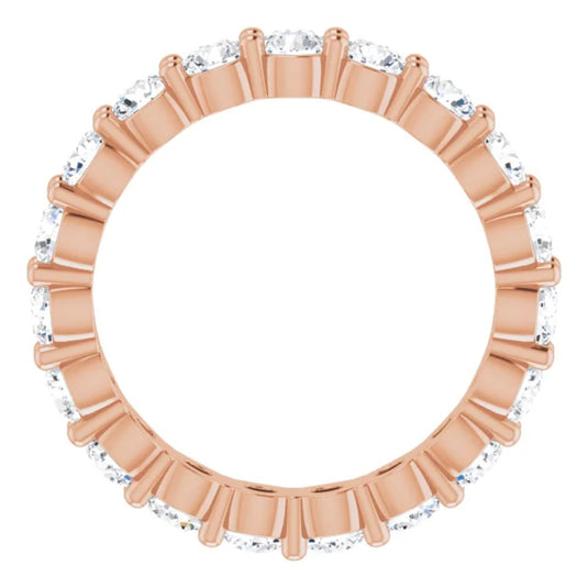 Natural Diamond Eternity Band for Women Yellow Gold Top View