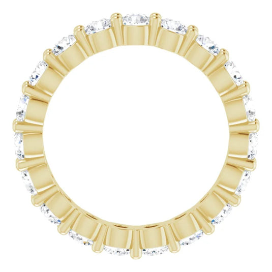 Natural Diamond Eternity Band for Women Yellow Gold Top View