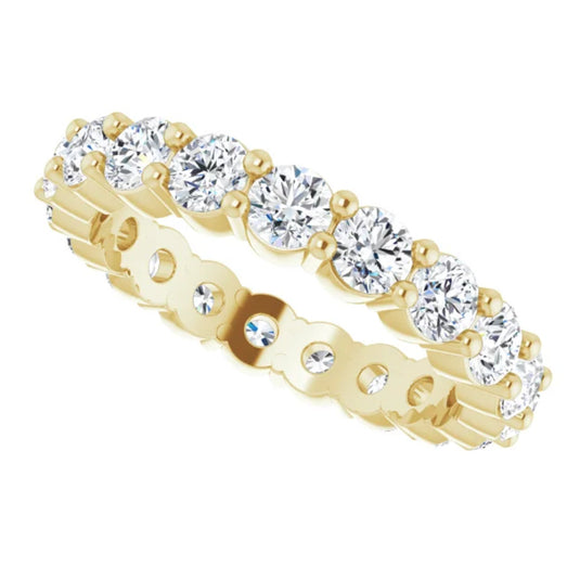 Natural Diamond Eternity Band for Women Yellow Gold Perspective View
