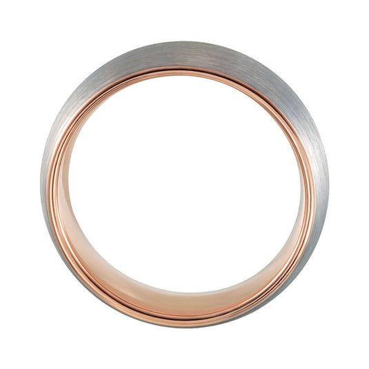 Tungsten Half Round Men’s Wedding Band Side View