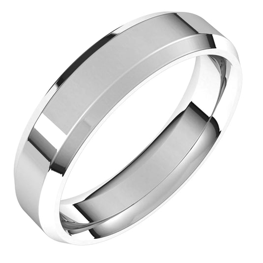 Women’s Half Round Classic Wedding Band White Gold