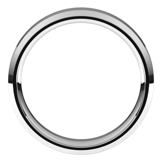 Women’s Half Round Classic Wedding Band White Gold Top View