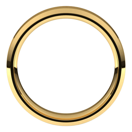 Women’s Half Round Classic Wedding Band Yellow Gold Top View