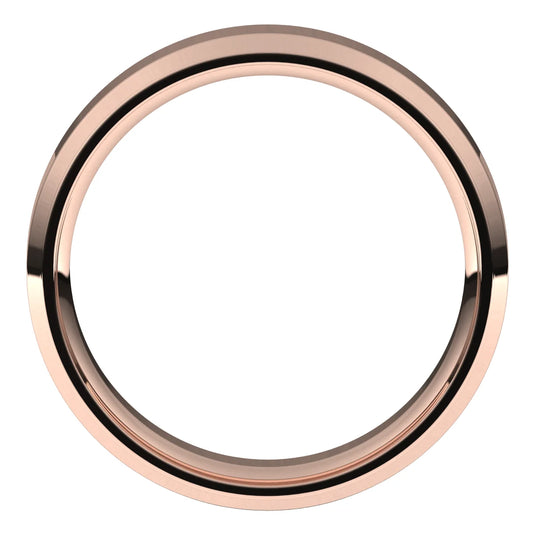 Women’s Half Round Classic Wedding Band Rose Gold Top View