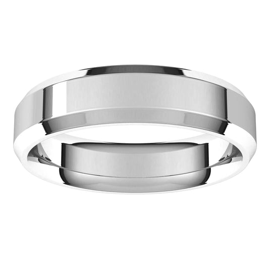 Women’s Half Round Classic Wedding Band White Gold Side View