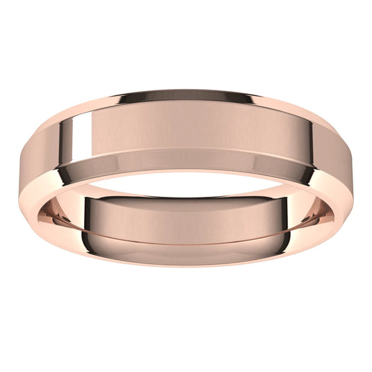 Women’s Half Round Classic Wedding Band Rose Gold Side View