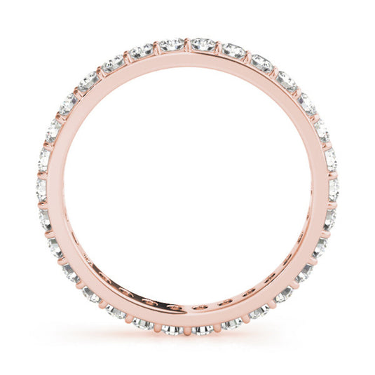 Round Cut Diamond Eternity Band for Women Rose Gold Top View