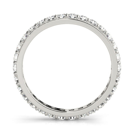 Round Cut Diamond Eternity Band for Women White Gold Top View