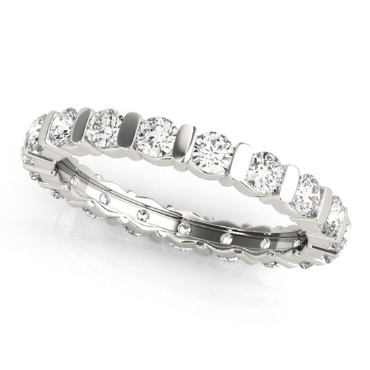Round Shape Diamond Eternity Band for Her White Gold Top View