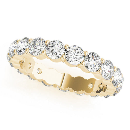 Sparkling Women's Eternity Band with Round Diamond Yellow Gold